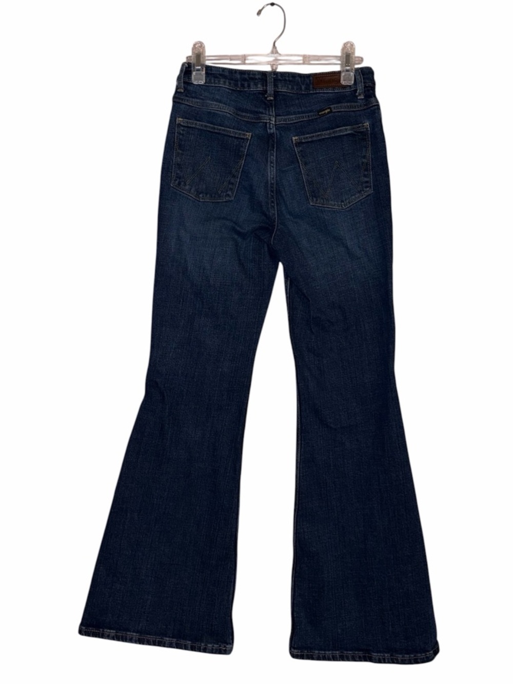 Wrangler High-Rise Deep Indigo Fierce Flare Jeans Size 4 32” inseam EUC - Picture 3 of 7